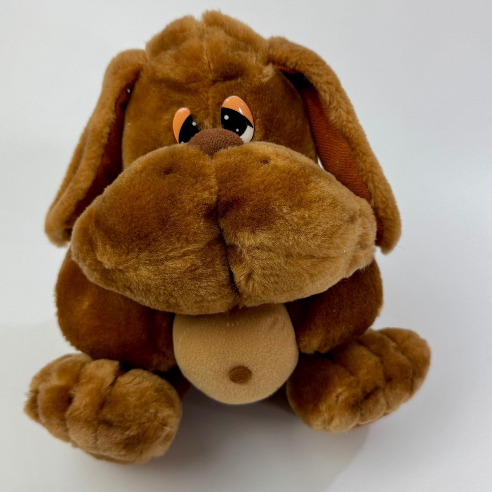 Vintage 1986 Etone Brown Plush‎ Dog Floppy Ears Stuffed Animal Puppy 80s